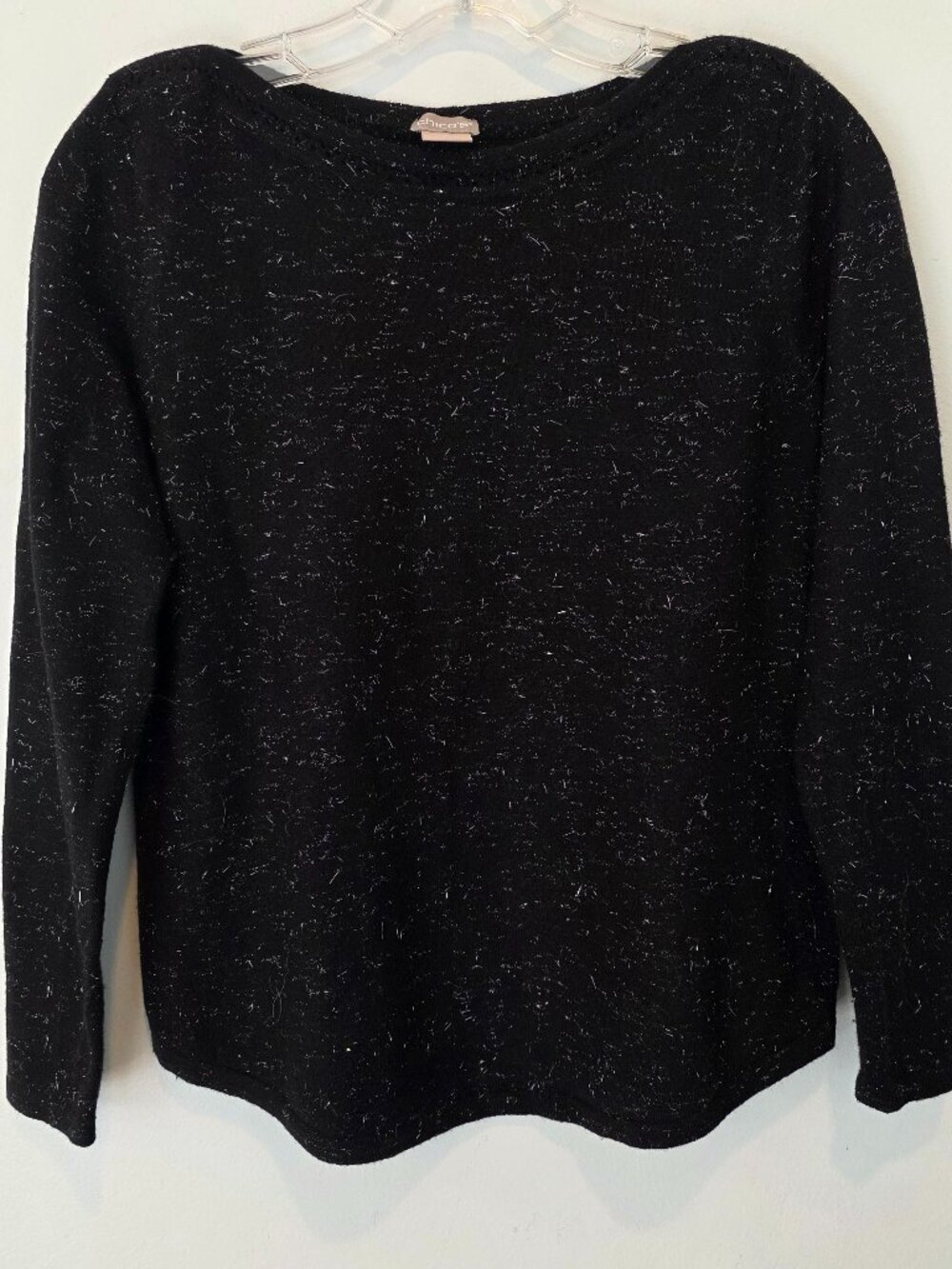 Chico's Cashmere-Blend Black Metallic Sweater, Chico's size 0 (Misses S), Like N